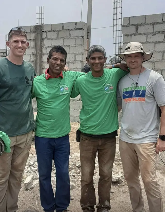 Bridge Church team members with local partners at the construction site in Honduras